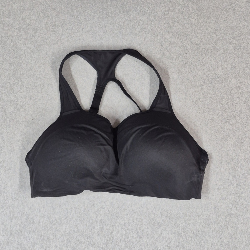 Nike Women Sports Bra Large Black Dri Fit Adjustable Wireless Racerback